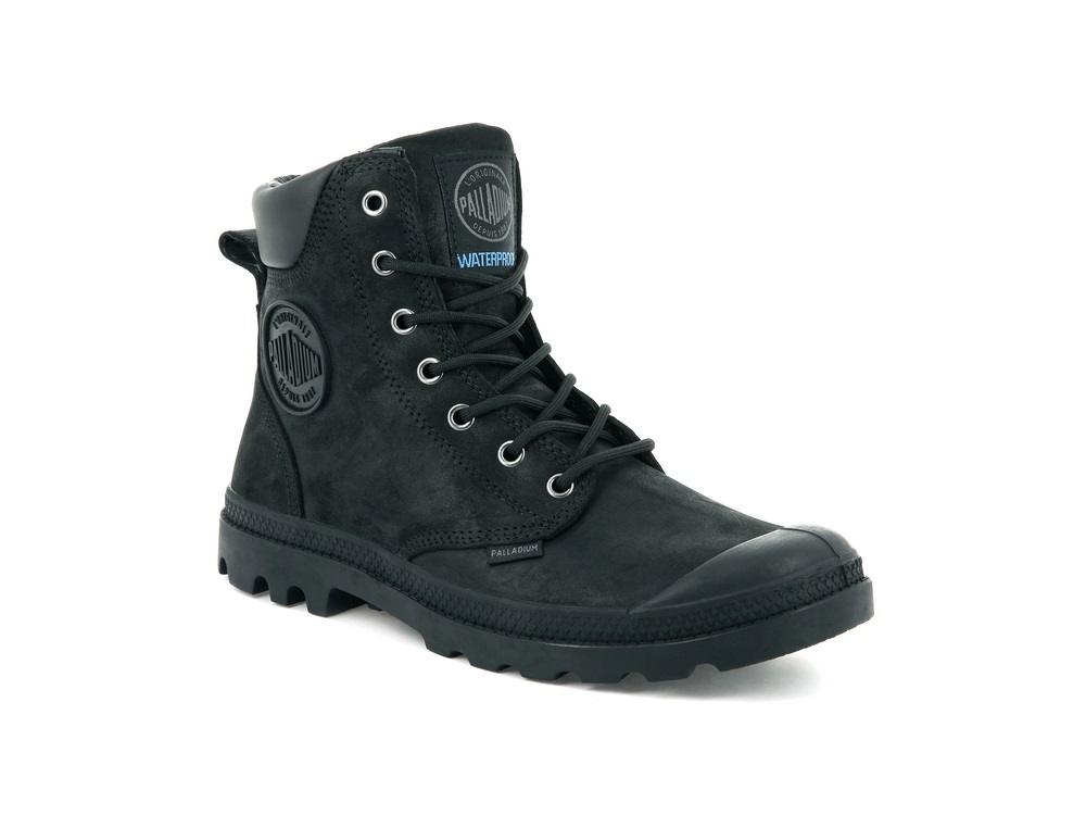 Botas Palladium PAMPA CUFF WP LUX Hombre Negras | Costa Rica-52489